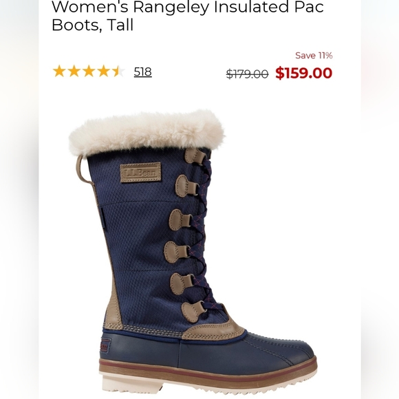 LL Bean Rangeley Insulated Pac Boots women's 7M Tall waterproof - Picture 3 of 14